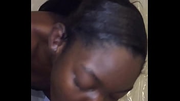 Msebony eats on black cock