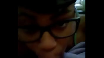 Ebony teen sucking dick