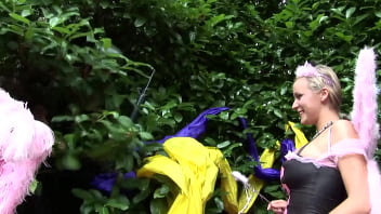 Pink fairy gets her pussy filled and mouth spermed