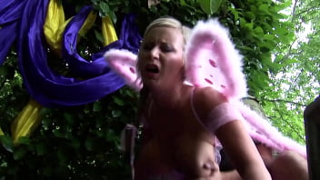 Pink fairy gets her pussy filled and mouth spermed