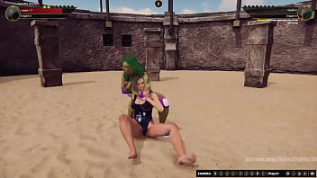 Jennifer vs alyssa nf3d female mma femdom combat