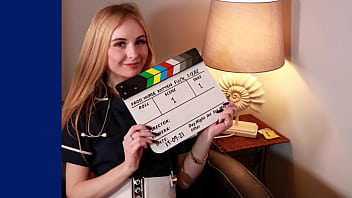 British nurse gets spitroasted and swallows cum