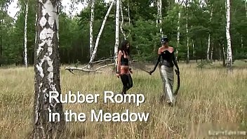 Two hot girls have fun painting each