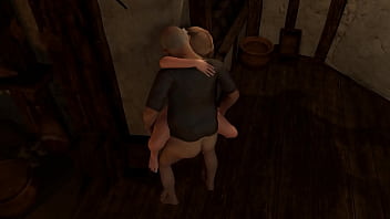 Grey old man pounding hot blonde on the wall