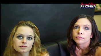 Brunette jamie litton and blonde piper share a cock to ride and get milked