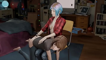Max gets spanked over the knee by chloe price Max gets spanked over the knee by chloe price