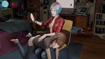 Max gets spanked over the knee by chloe price