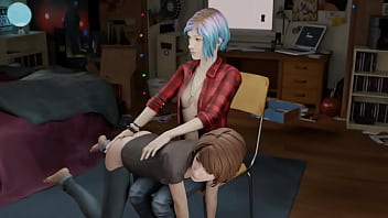 Max gets spanked over the knee by chloe price