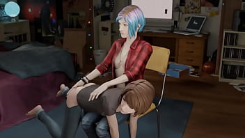 Max gets spanked over the knee by chloe price
