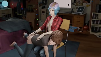 Max gets spanked over the knee by chloe price