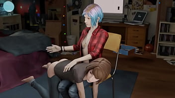 Max gets spanked over the knee by chloe price