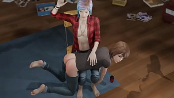 Max gets spanked over the knee by chloe price