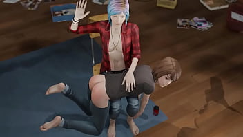 Max gets spanked over the knee by chloe price