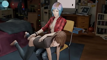 Max gets spanked over the knee by chloe price