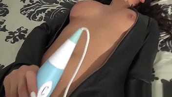 Brunette in leather catsuit masturbating to orgasm Brunette in leather catsuit masturbating to orgasm