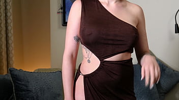 Kat dressing and undressing trying on multiple outfits