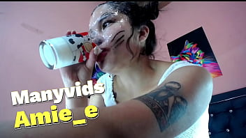 Whore destroying his throat