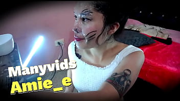 Whore destroying his throat