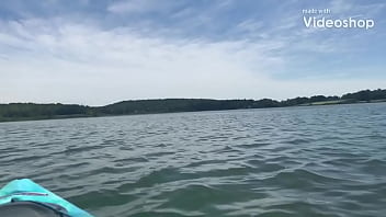 Flashing boobs on a kayak