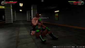 Jerle vs luchabelle nf3d mixed mma combat maledom