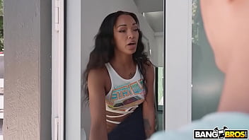 Rubbing oil over big booty