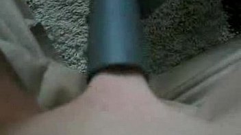 Sophie in blue bikini smoking and playing with her clit