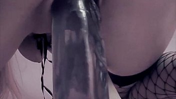 Sexy blonde gf in latex playing dirty with her pussy