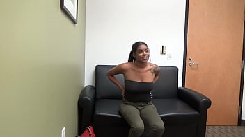 Stacked black slut fucks and sucks