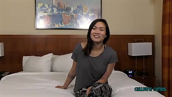 During an interview a hot asian babe loses focus due to an intense distraction it's a reminder that passion can sometim