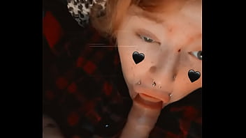 Slutty goth girl licks her sex toy then puts it inside of her