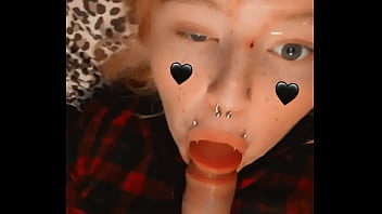 Slutty goth girl licks her sex toy then puts it inside of her