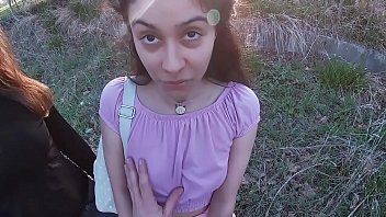 I fuck and cum with two s that return from school outdoor pov threesome