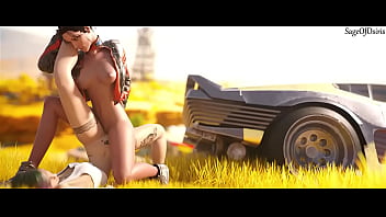 Panam from cyberpunk scissors her friend while out in public