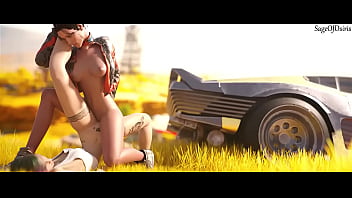 Panam from cyberpunk scissors her friend while out in public