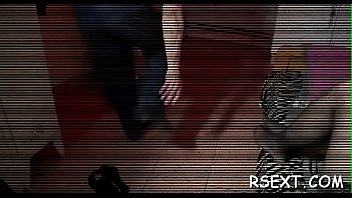 Prurient brunette girl armani bounces on hard wang