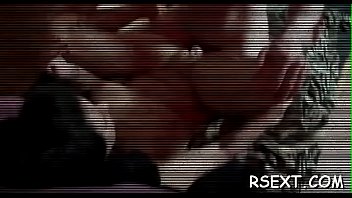 Prurient brunette girl armani bounces on hard wang