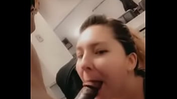 White girl gives hot blowjob