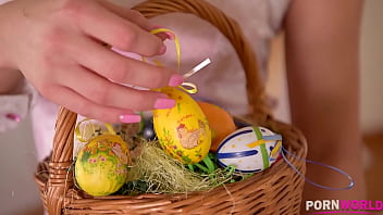 A naughty bunny gets her wish solo fingering exploration