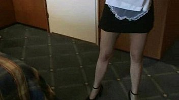 Dutch maid wearing gloves rough hotel