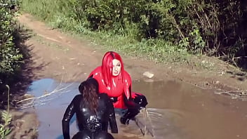 Very evil mistress loves heavy pee joi wet and messy belly button fetish latex femdom arya grander