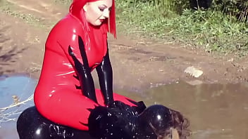 Very evil mistress loves heavy pee joi wet and messy belly button fetish latex femdom arya grander