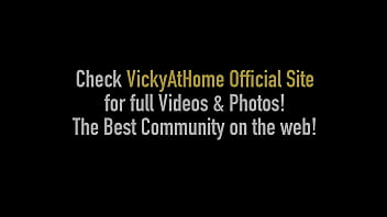 Vicky vette plays with her tits and sucks a cock wearing a tiny thong