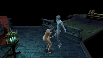 Vampire in lair blowjob