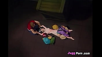 Sexy girl is caught in storage and fucked by three cocks#hentaivídeo