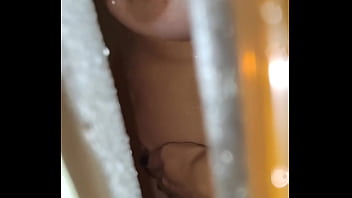 Caught big tits girl in bathroom