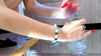 Ariel ortiz eats a delicious lollipop while she gets horny in the living room of her house