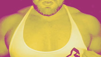 Muscle flexing after gym in the carpark