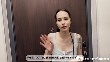 Brunette hottie is hungry for my cock