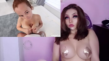 Masturbándome con una tetona tímida