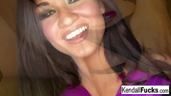 Brunette babe gets nude